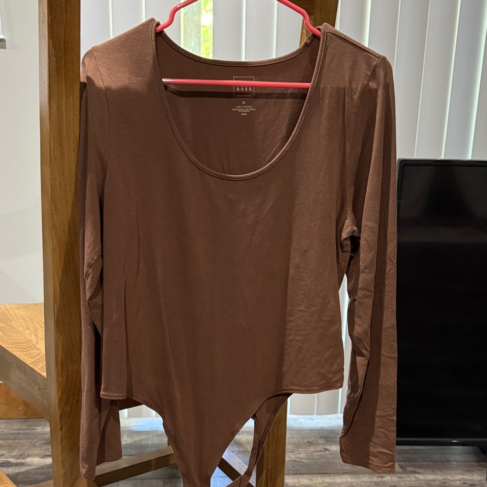 Brown Long Sleeve Bodysuit Banana Republic